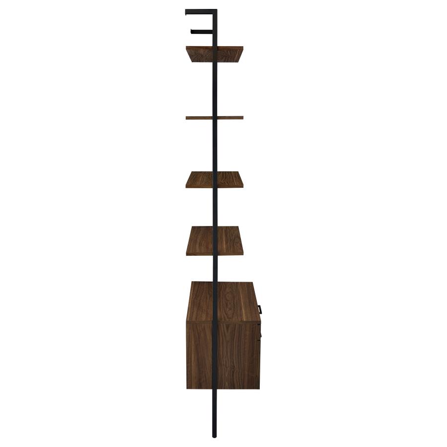 Owens 96-inch 4-shelf Storage Wall Bookshelf Walnut view 10