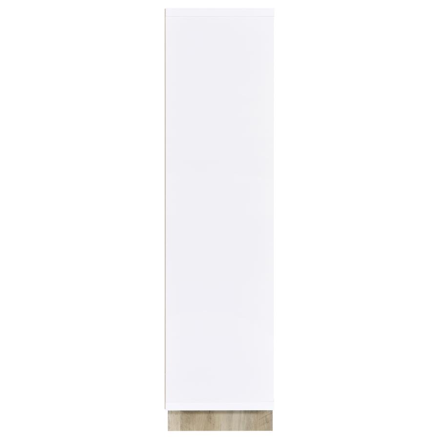 Dalton 65-inch 6-shelf Bookcase White and Distressed Pine view 8