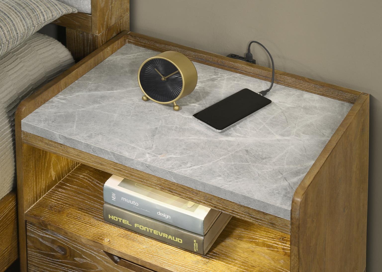 LIGHT ASPEN OAK QUEEN BED view 9