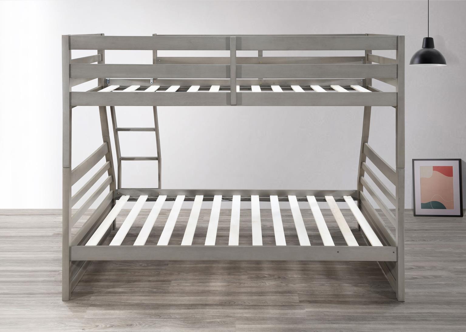 LIGHT GRAY TWIN/FULL BUNK BED view 8