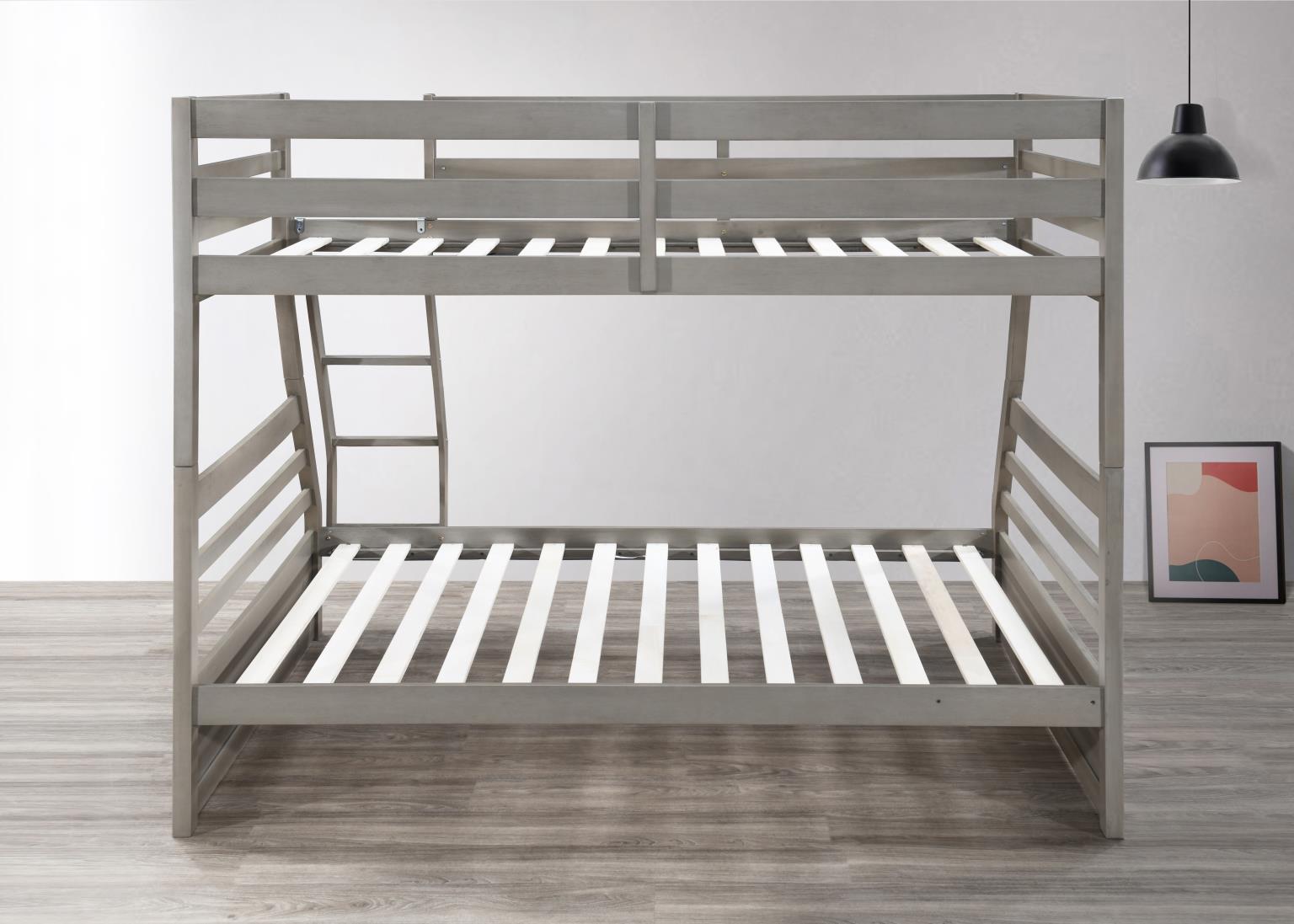 LIGHT GRAY TWIN/FULL BUNK BED view 9