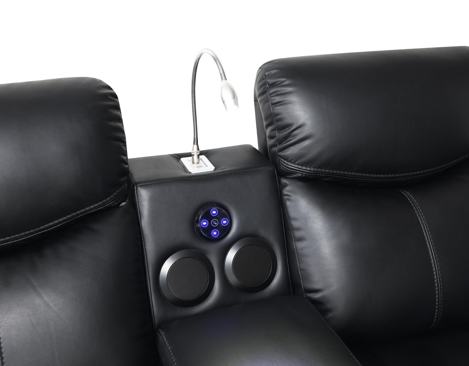 BLACK POWER RECLINING LOVESEAT W/LED LIGHT & SPEAKER view 10