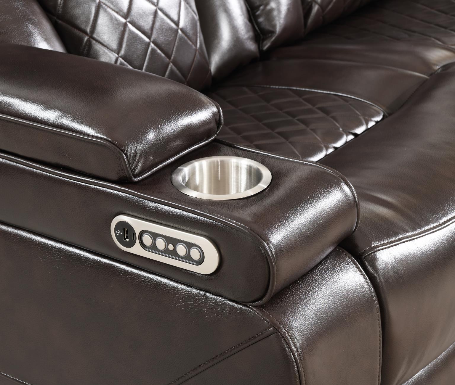 BROWN BROWN POWER RECLINING LOVESEAT view 9