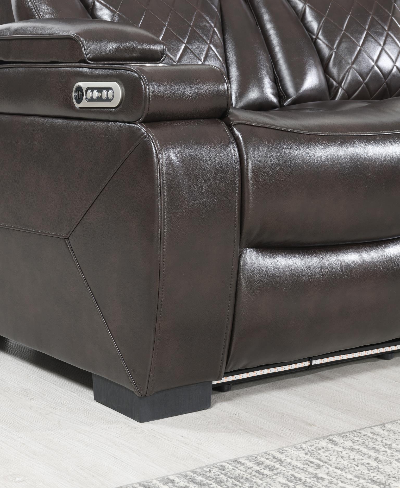 DARK BROWN POWER RECLINING SOFA view 10