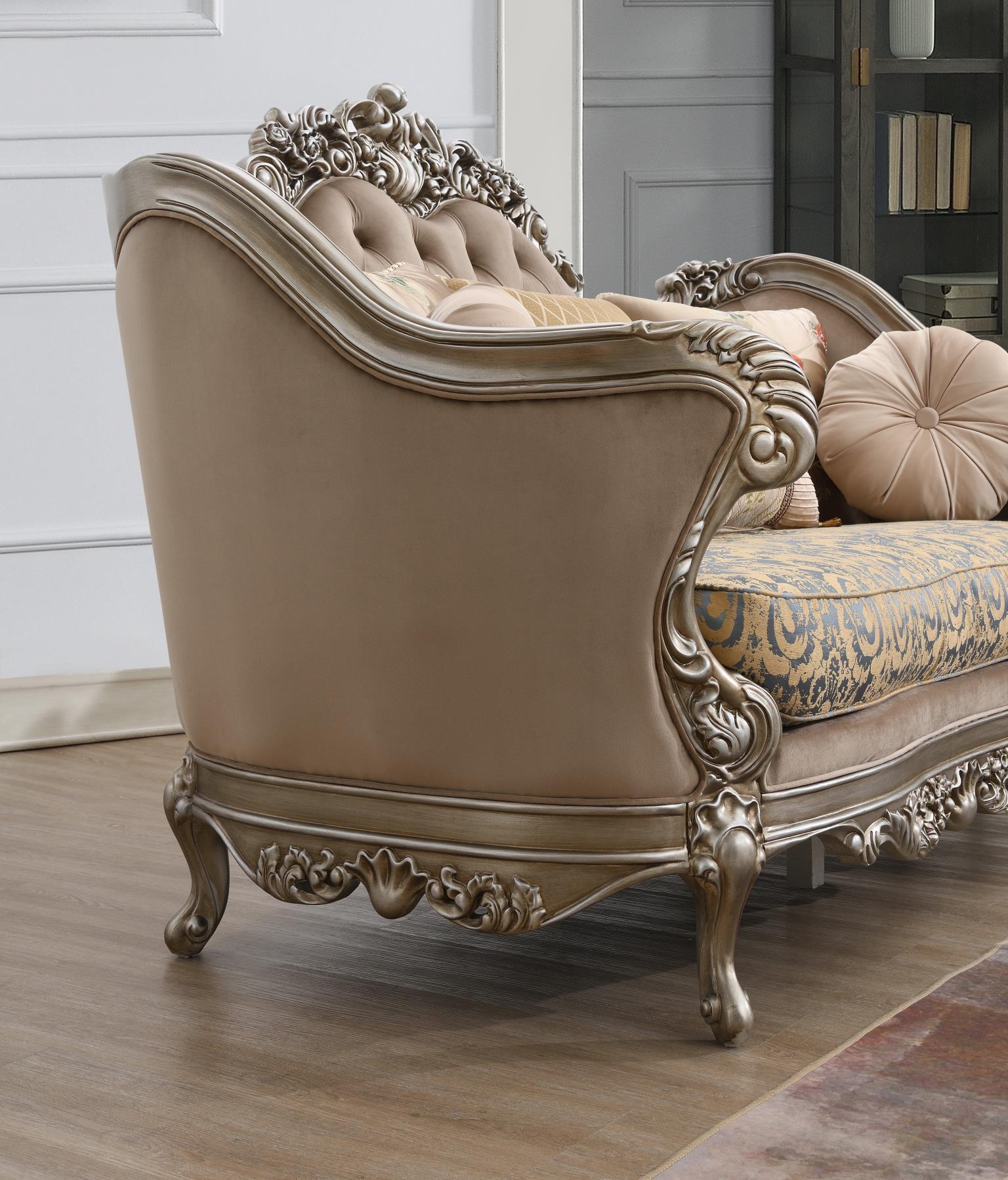 TRADITIONAL BROWN LOVESEAT view 8