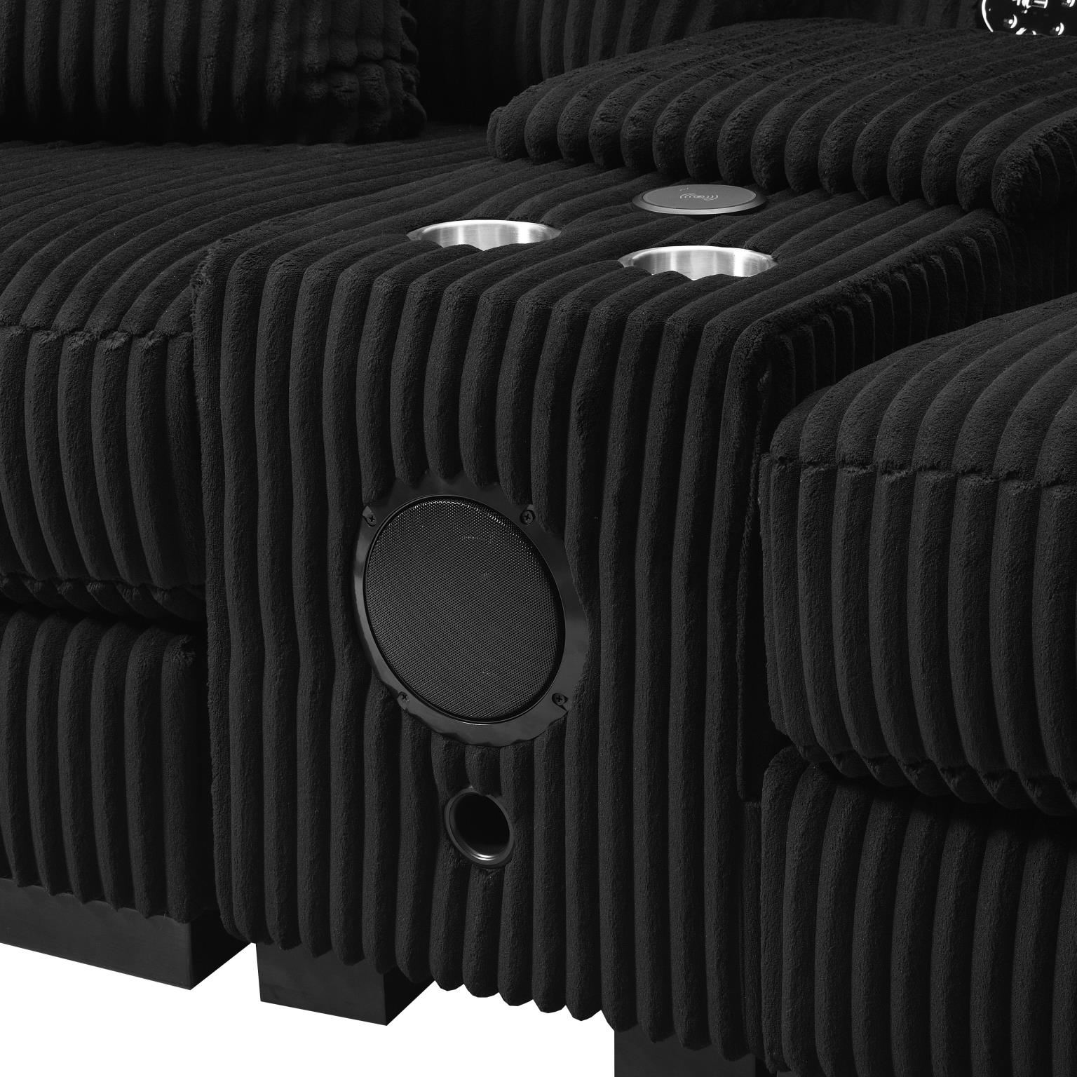 BLACK LEFT CHAIR W/USB-C CHARGER view 29