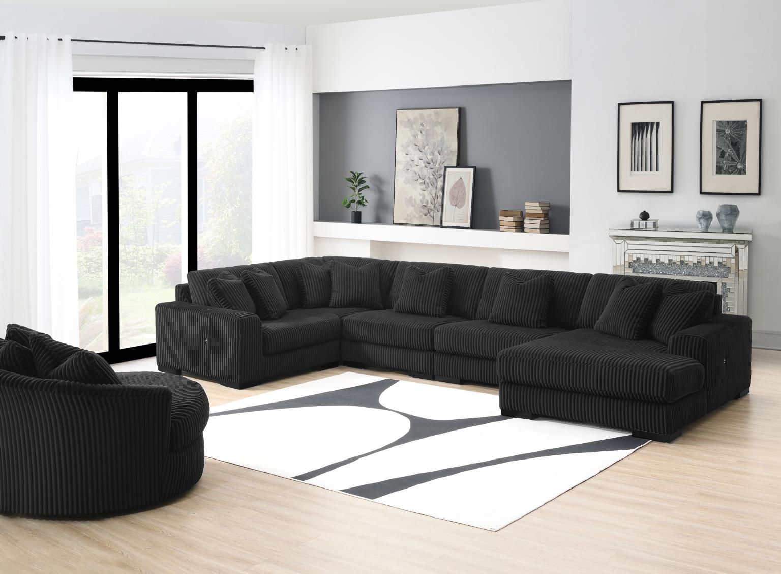 BLACK CORNER CHAISE view 8