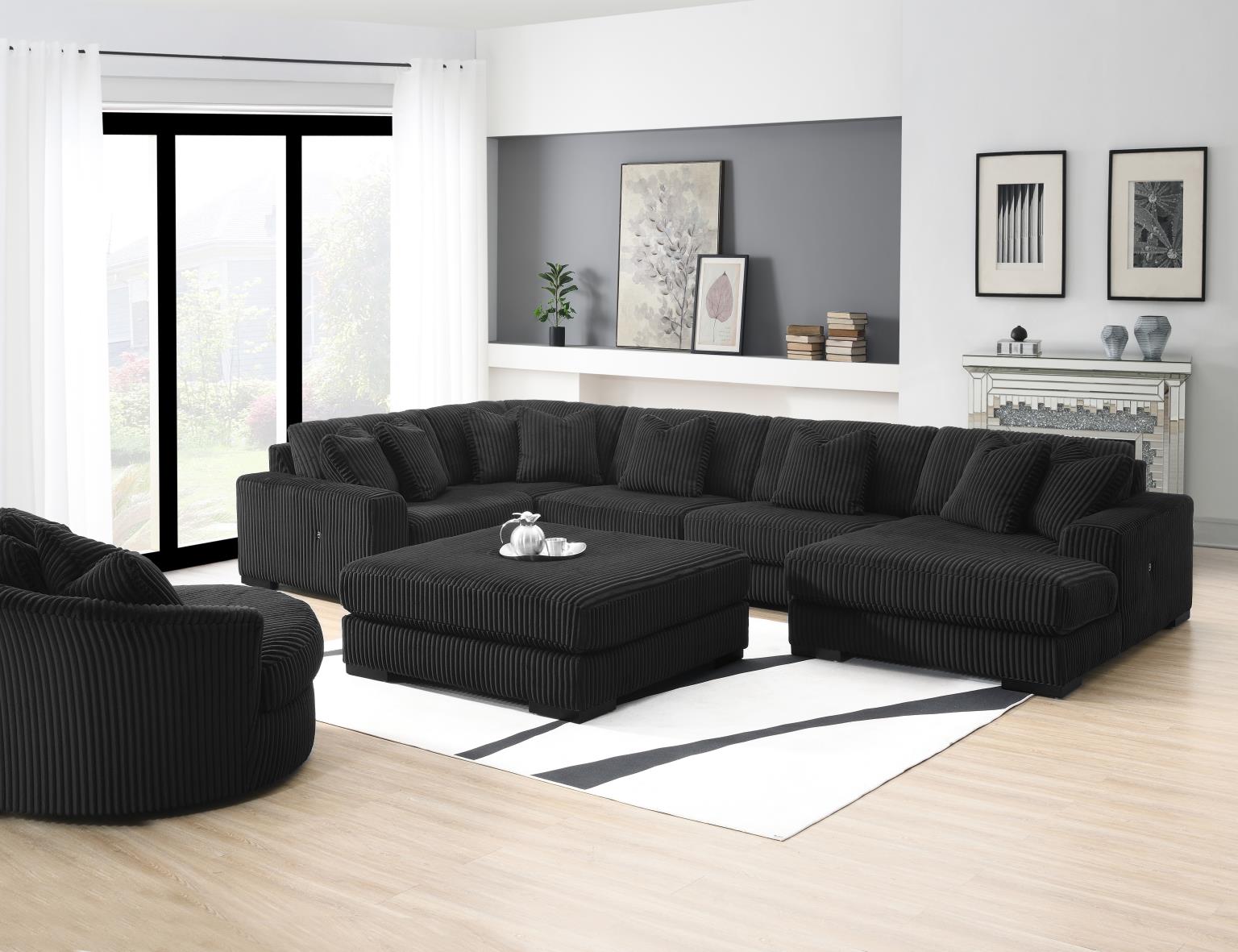 BLACK CORNER CHAISE view 12