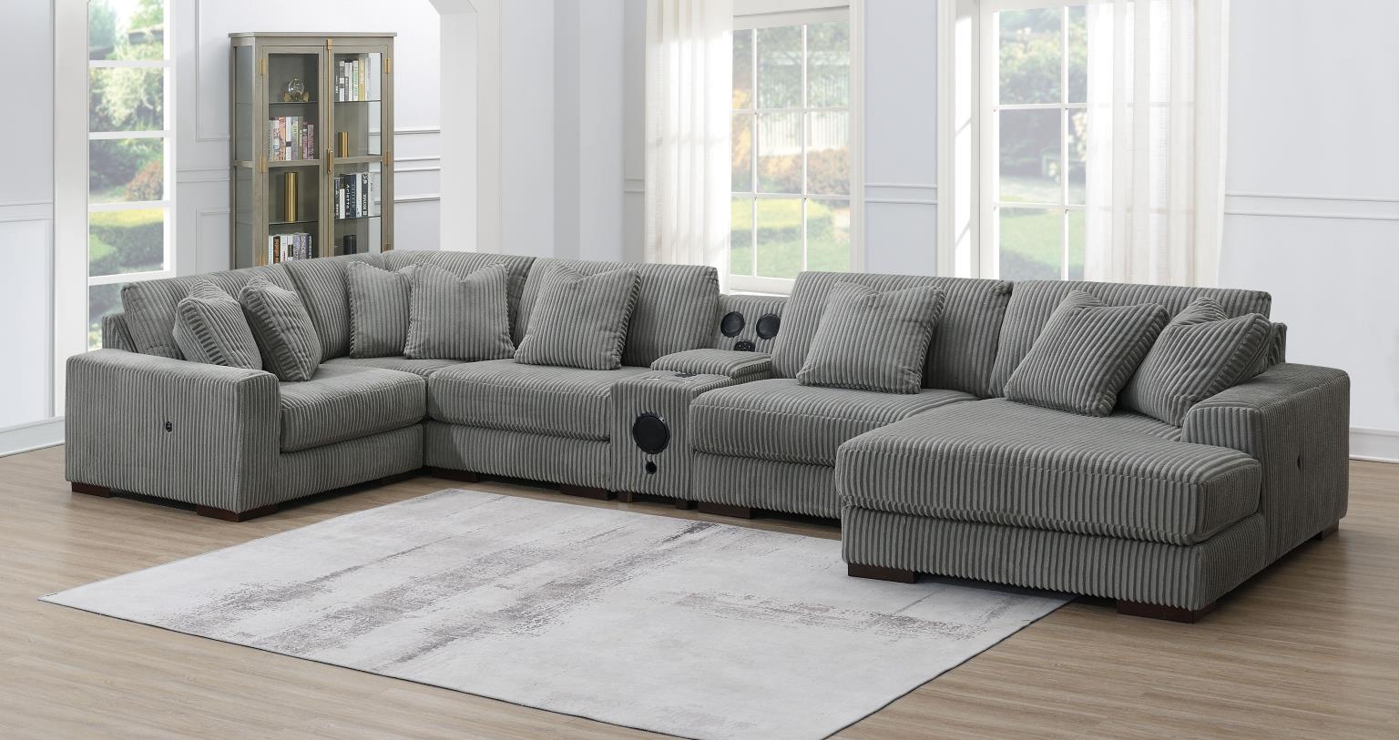 GRAY CORNER CHAISE view 11