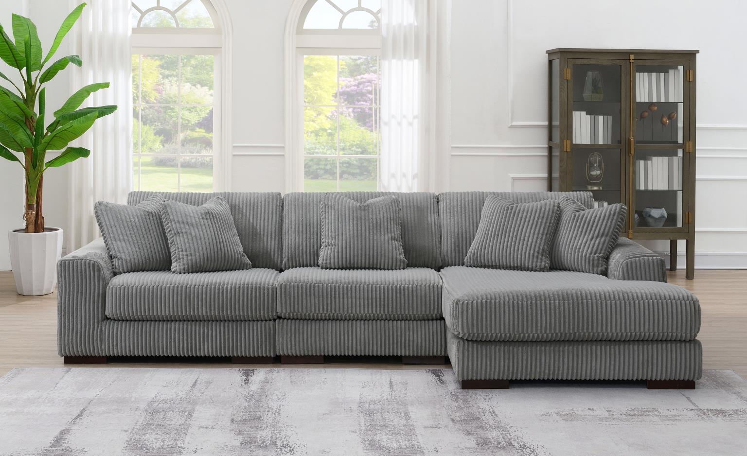 GRAY CORNER CHAISE view 15