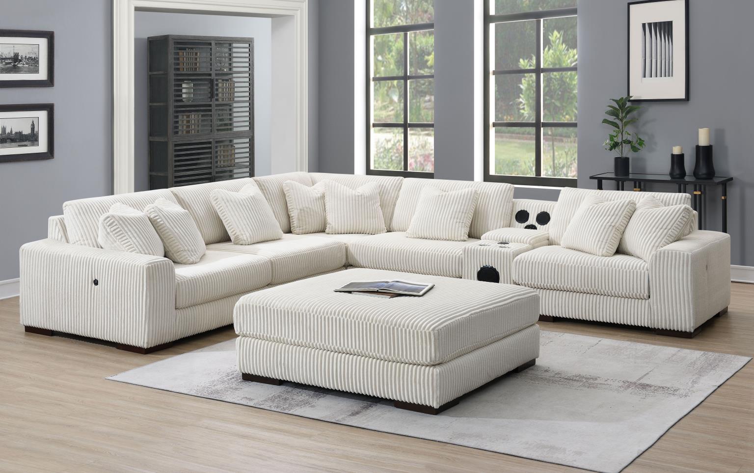 6PC SET (2 ARMLESS CHAIRS, 1 CONSOLE, 1 RIGHT CHAISE, 1 LAF SEAT, 1 WEDGE) view 8