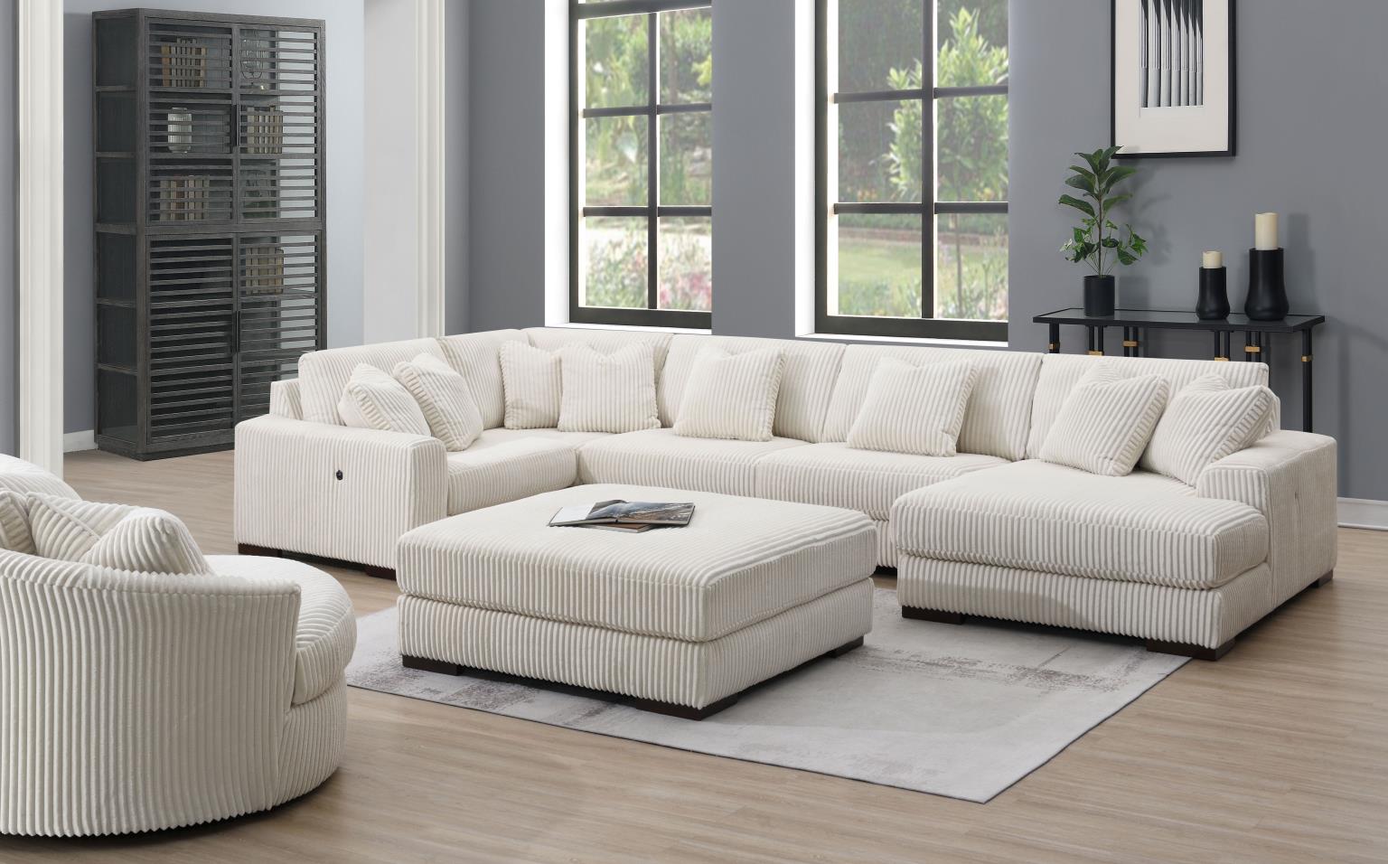 6PC SET (2 ARMLESS CHAIRS, 1 CONSOLE, 1 RIGHT CHAISE, 1 LAF SEAT, 1 WEDGE) view 9