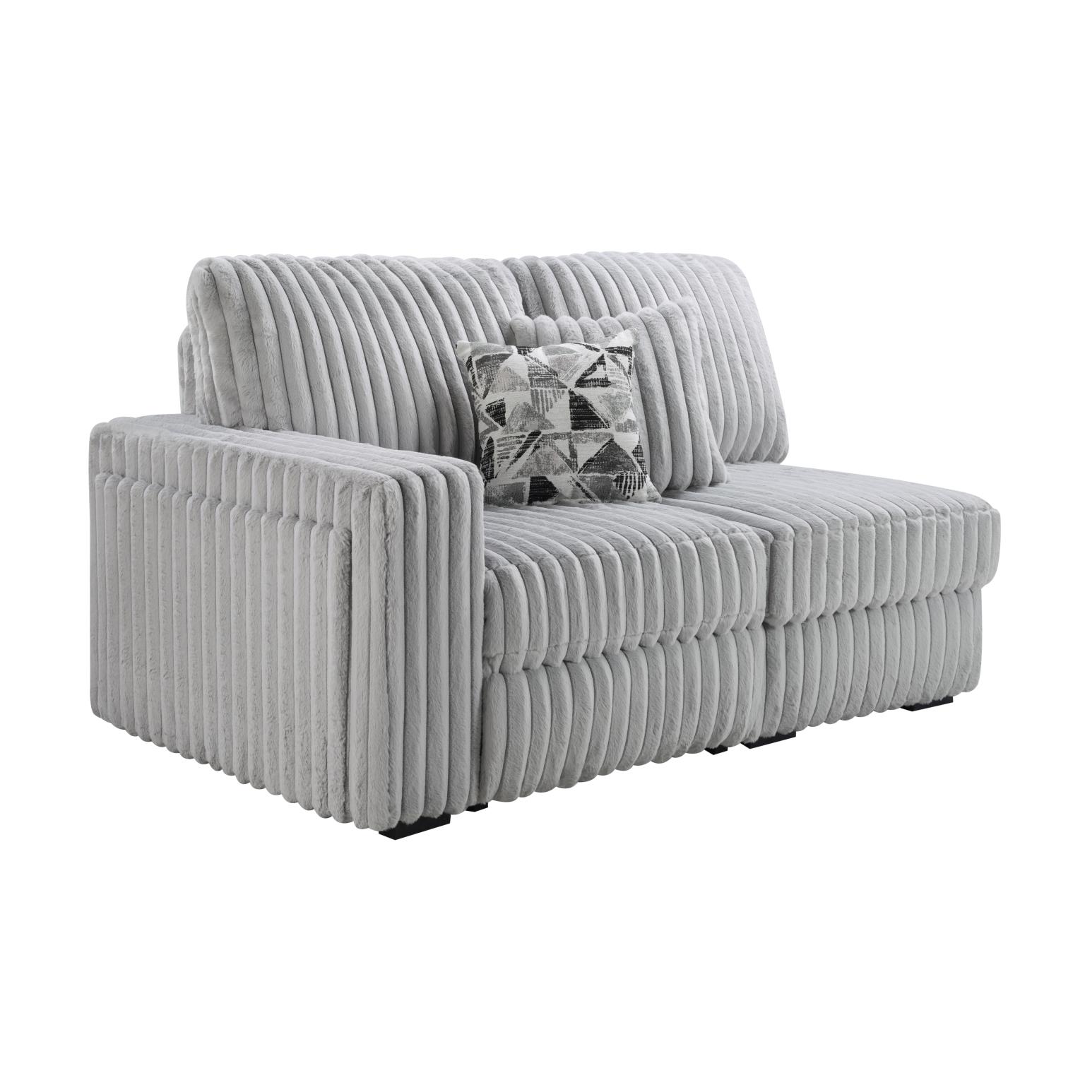 GRAY CORDUROY POWER RECLINING 4 PC SECTIONAL W/2 WIRELESS CHARGER view 9