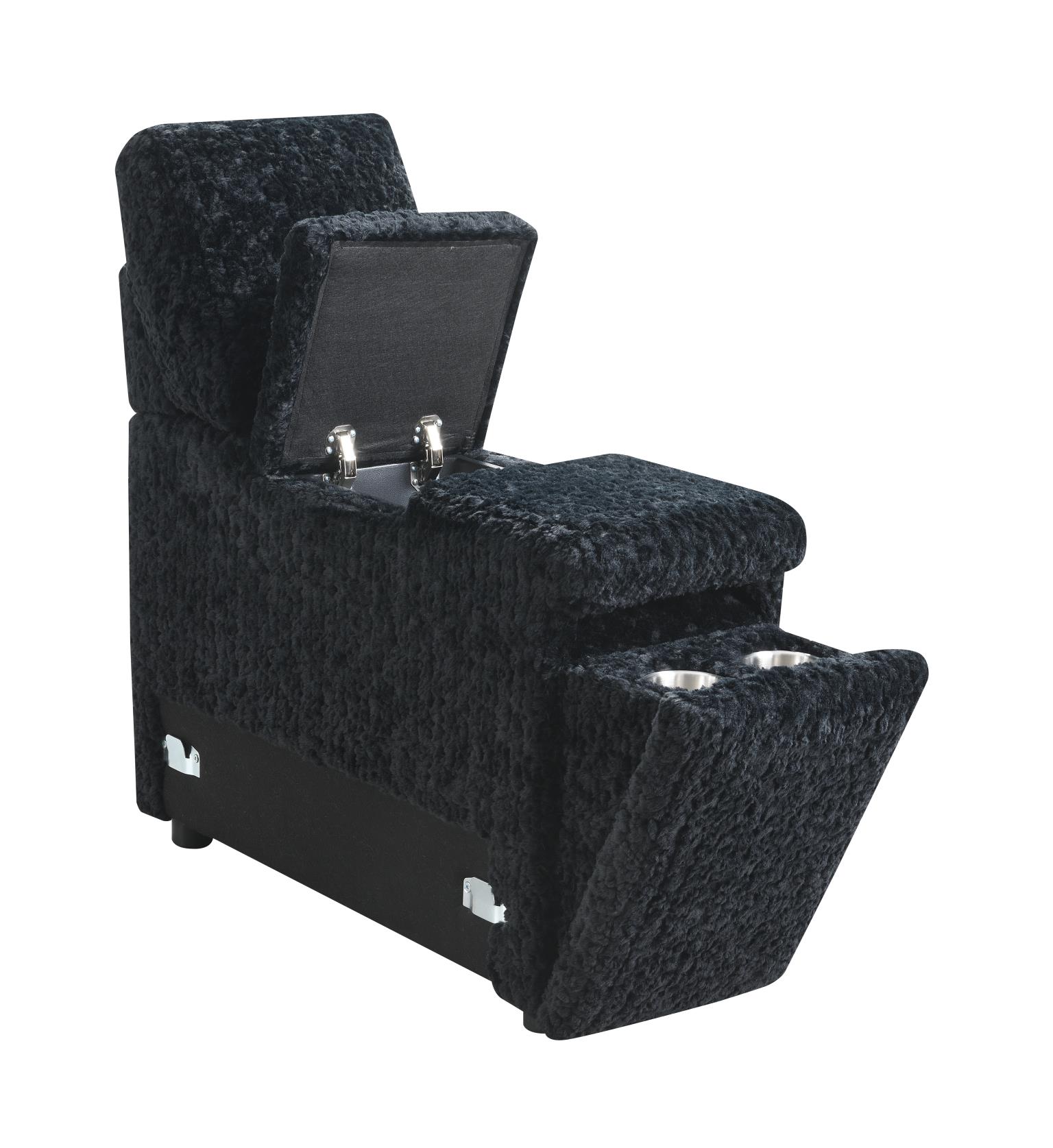 BLACK CORDUROY ARMLESS CHAIR view 9