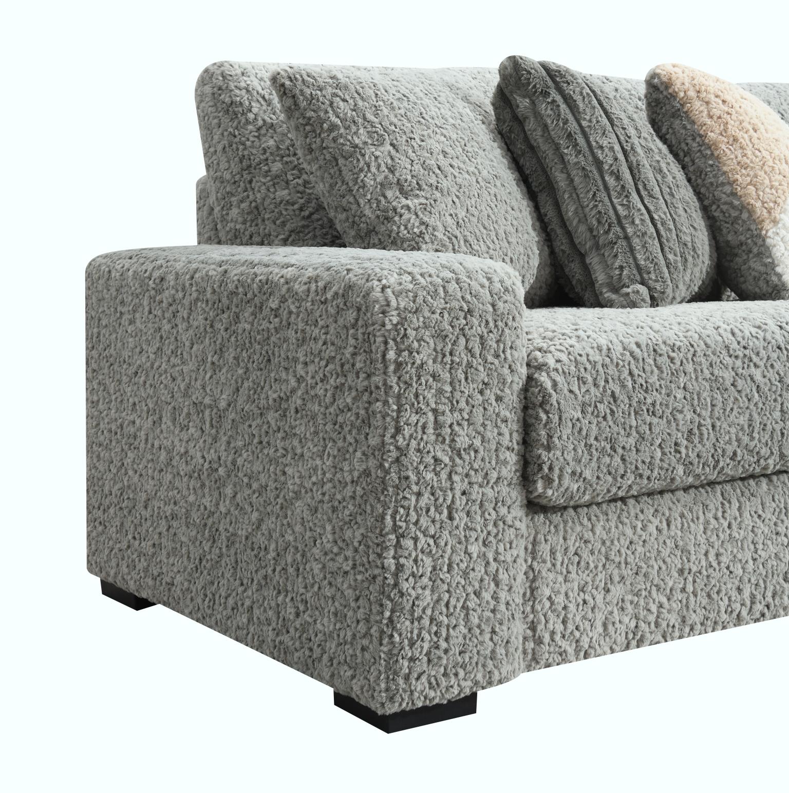 GRAY CORDUROY LOVESEAT view 11