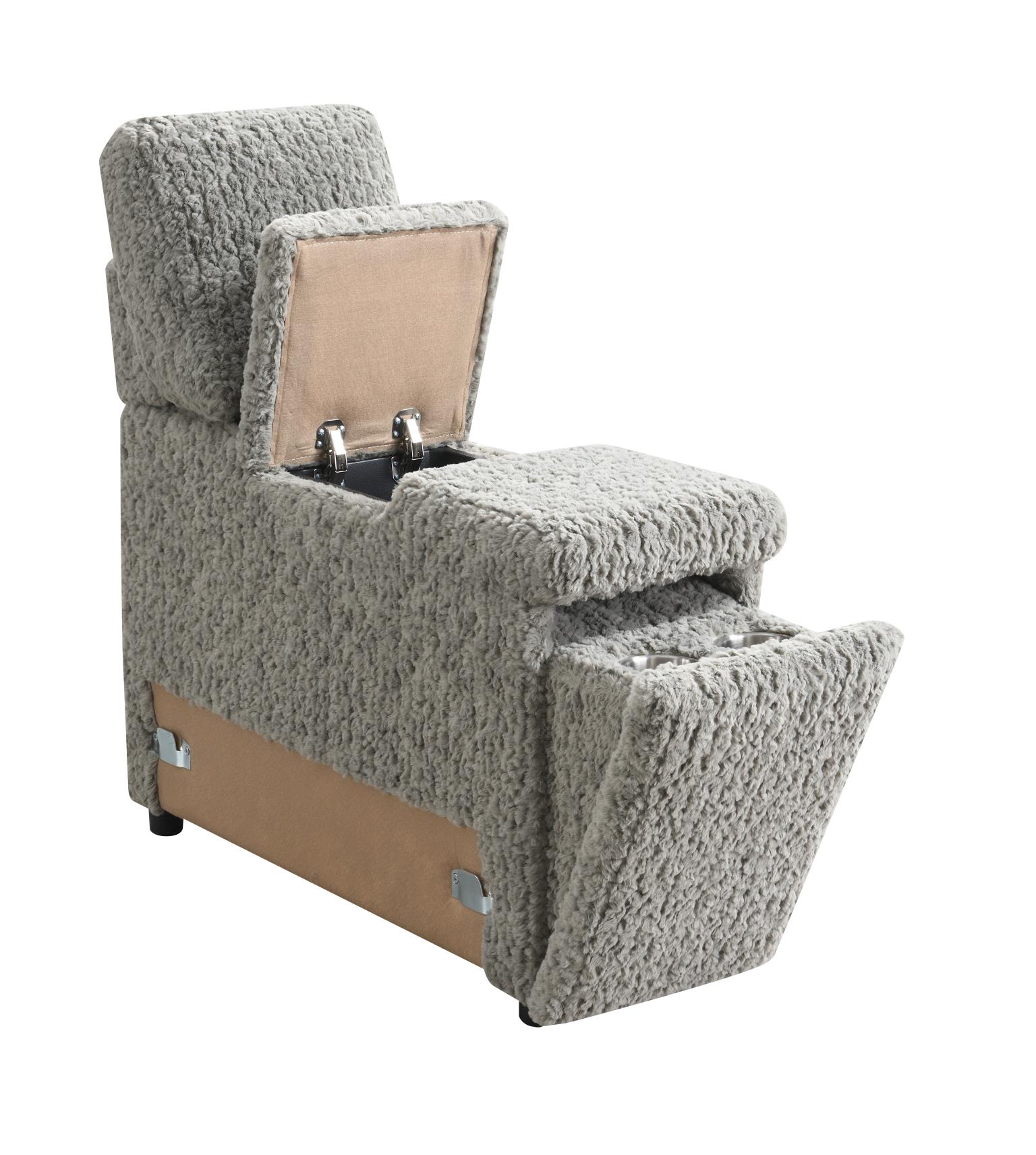 GRAY CORDUROY RAF CHAISE view 10