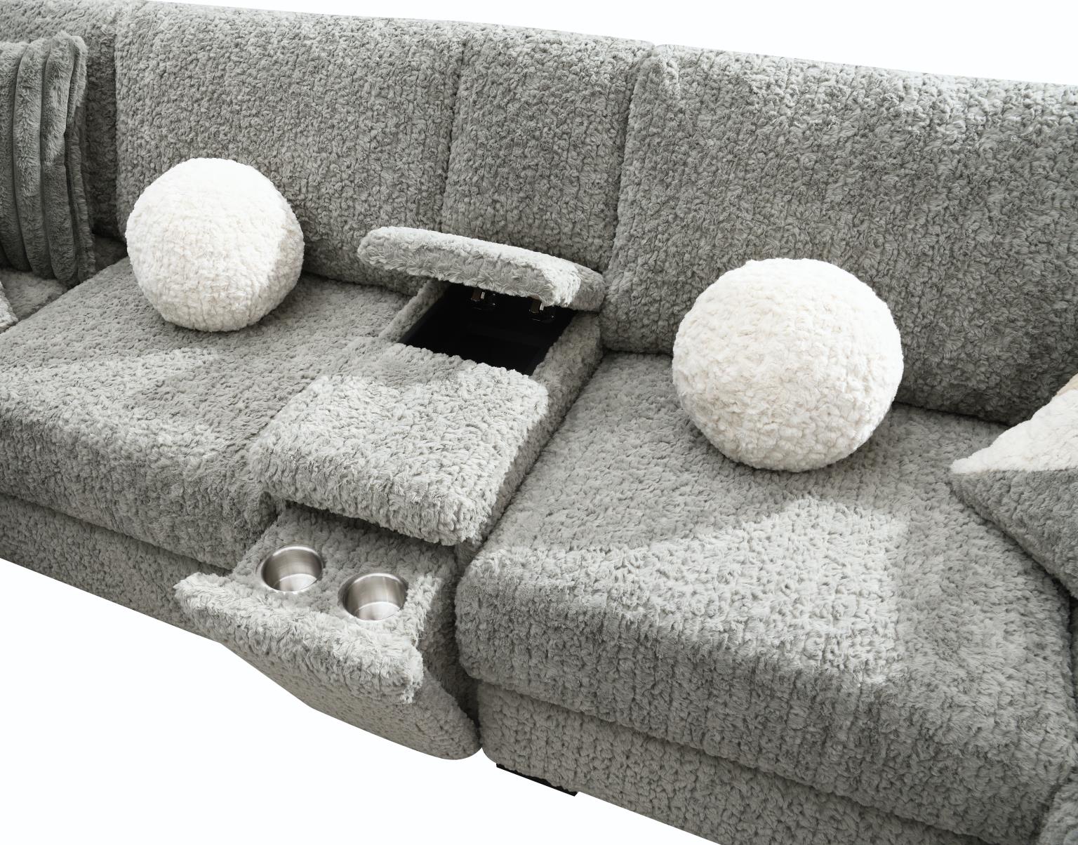 GRAY CORDUROY RAF CHAISE view 12