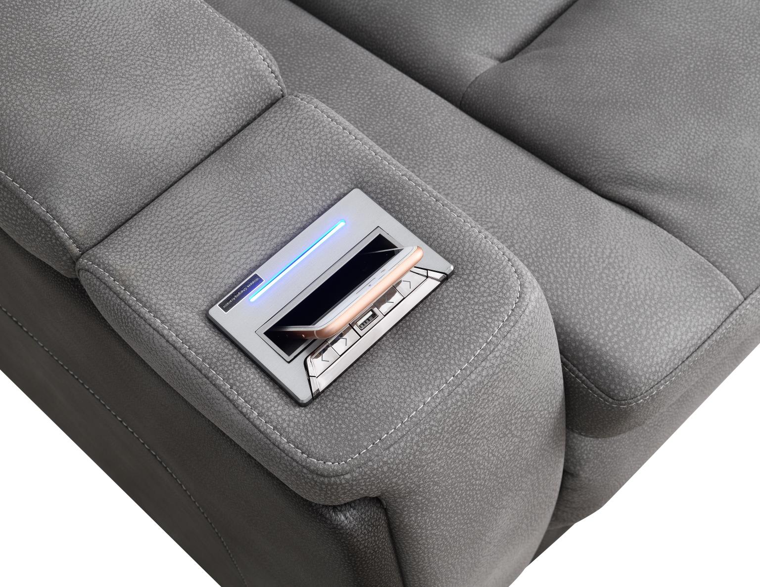 SLATE POWER RECLINING W/PWR HEADREST, READING LIGHT, MAGZINE POCKET, STORAGE ARMS/USB AND WIRELE... view 10