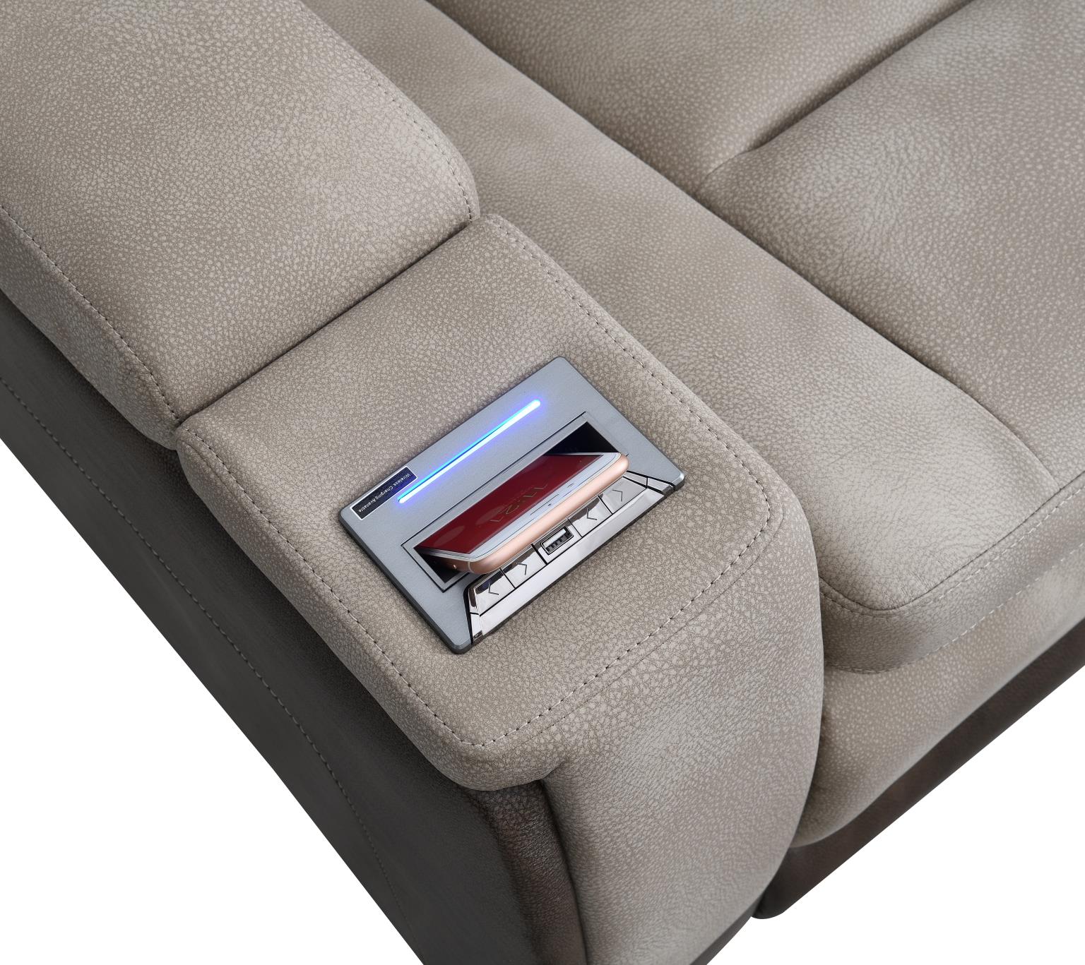 SAND POWER RECLINING W/PWR HEADREST, STORAGE ARMS/USB AND WIRELESS CHARGER CHAIR view 11