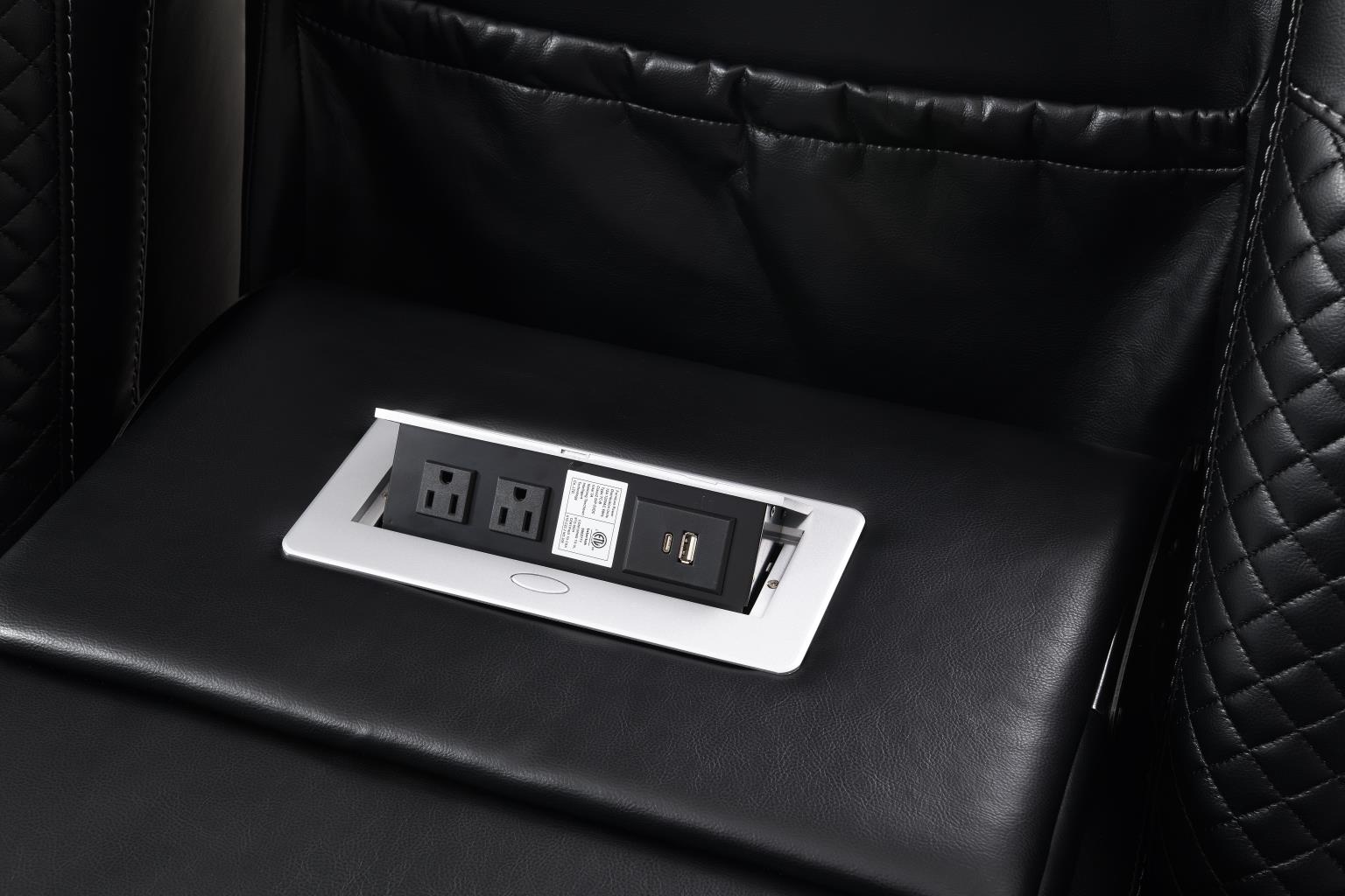 BLACK LED POWER RECLINING W/PWR HEADREST CHAIR view 10