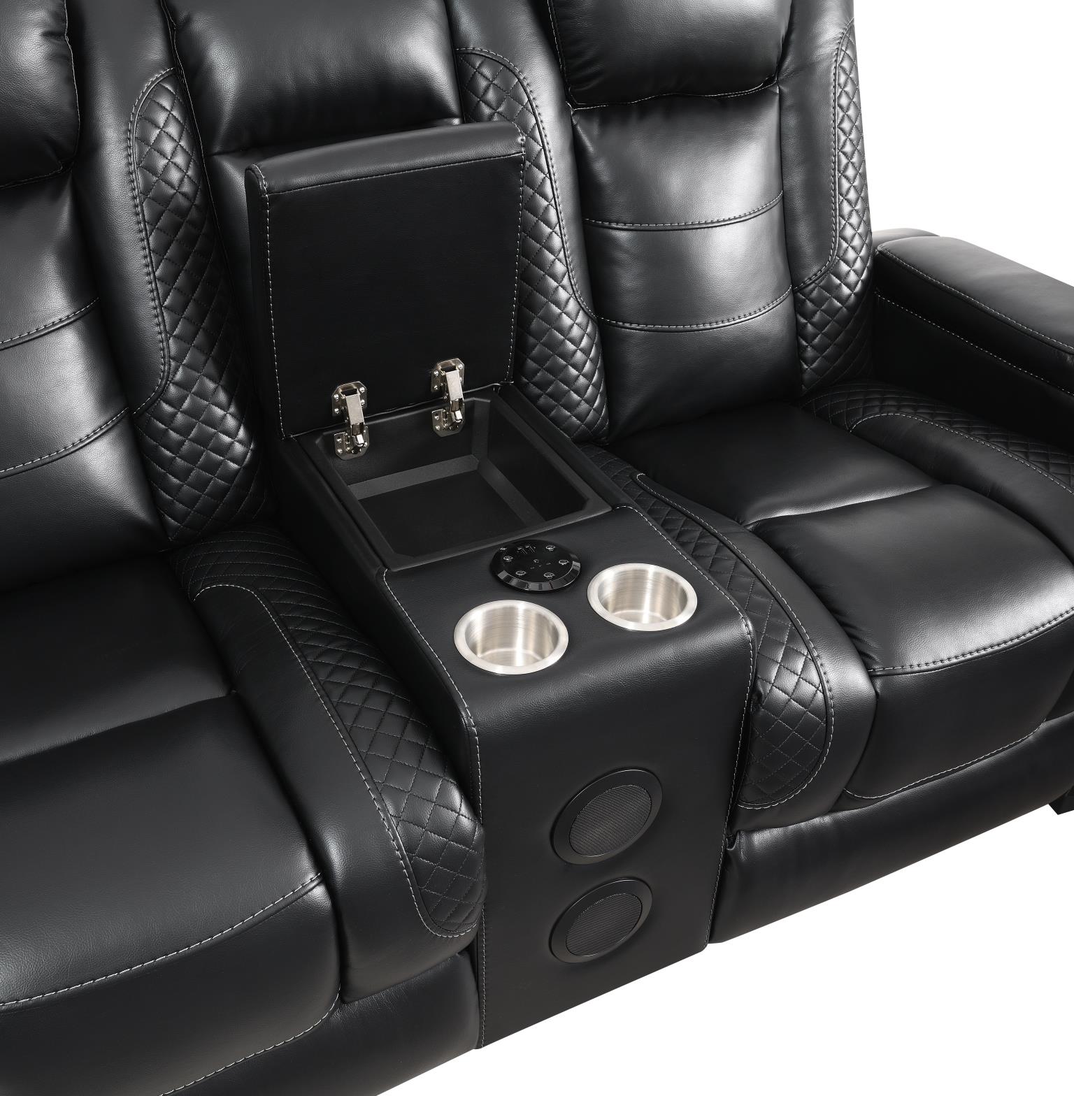 BLACK LED POWER RECLINING W/PWR HEADREST CHAIR view 12