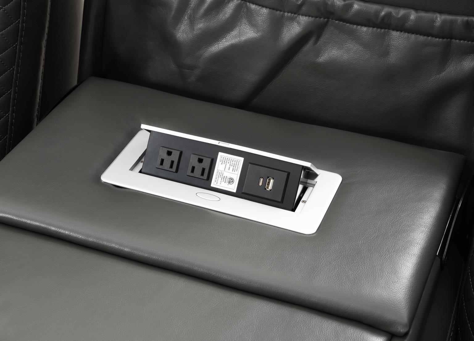 GRAY LED POWER RECLINING W/PWR HEADREST, BLUETOOTH SPEAKER, AND DROP DOWN TABLE LOVESEAT view 10