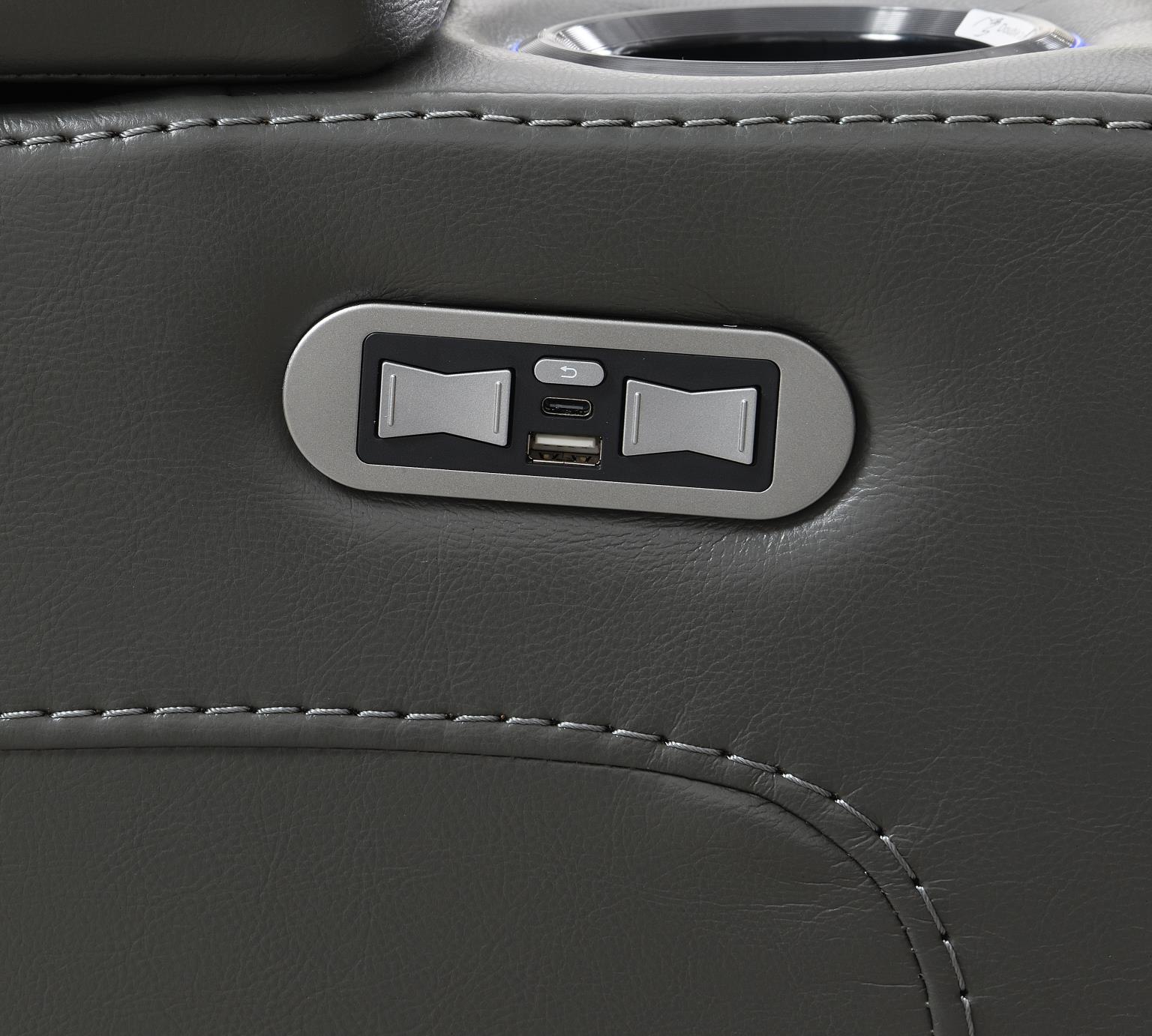 GRAY LED POWER RECLINING W/PWR HEADREST CHAIR view 9