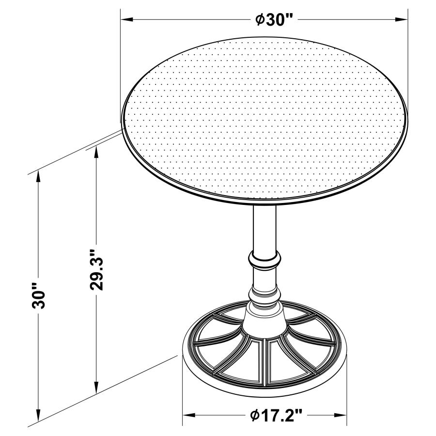 Oswego Round 30-inch Bistro Dining Table Bronze view 5