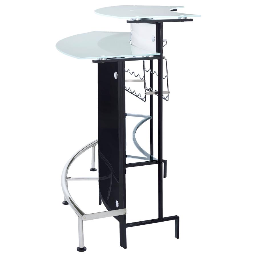 Keystone Curved Glass Top Home Bar Wine Cabinet Black view 6