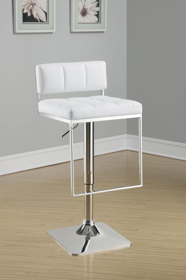 Alameda Adjustable Bar Stool Chrome and White view 3