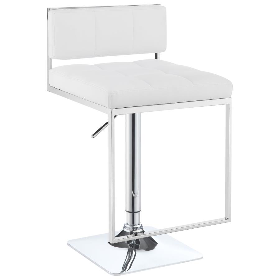 Alameda Adjustable Bar Stool Chrome and White view 4