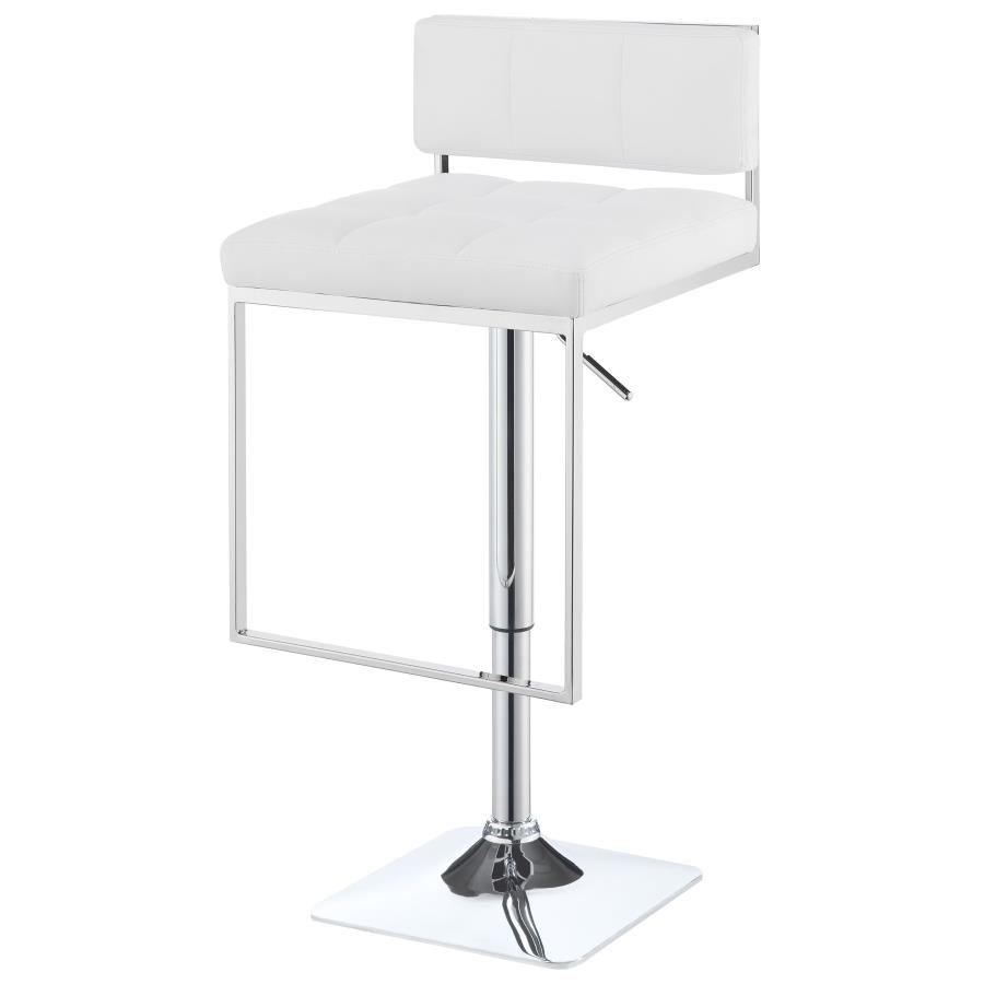 Alameda Adjustable Bar Stool Chrome and White view 5