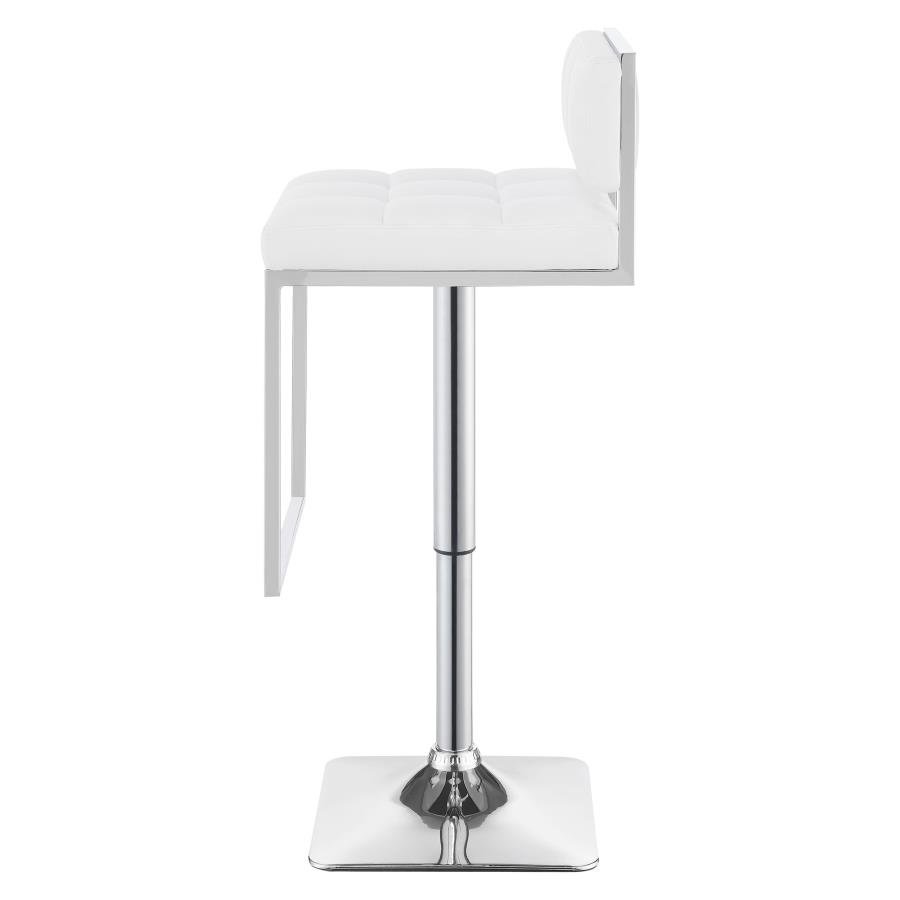 Alameda Adjustable Bar Stool Chrome and White view 6