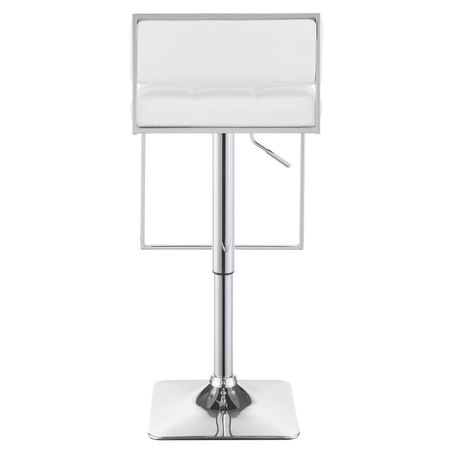 Alameda Adjustable Bar Stool Chrome and White view 7