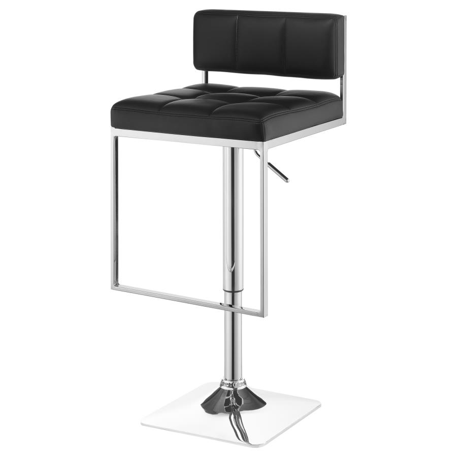 Alameda Adjustable Bar Stool Chrome and Black view 6
