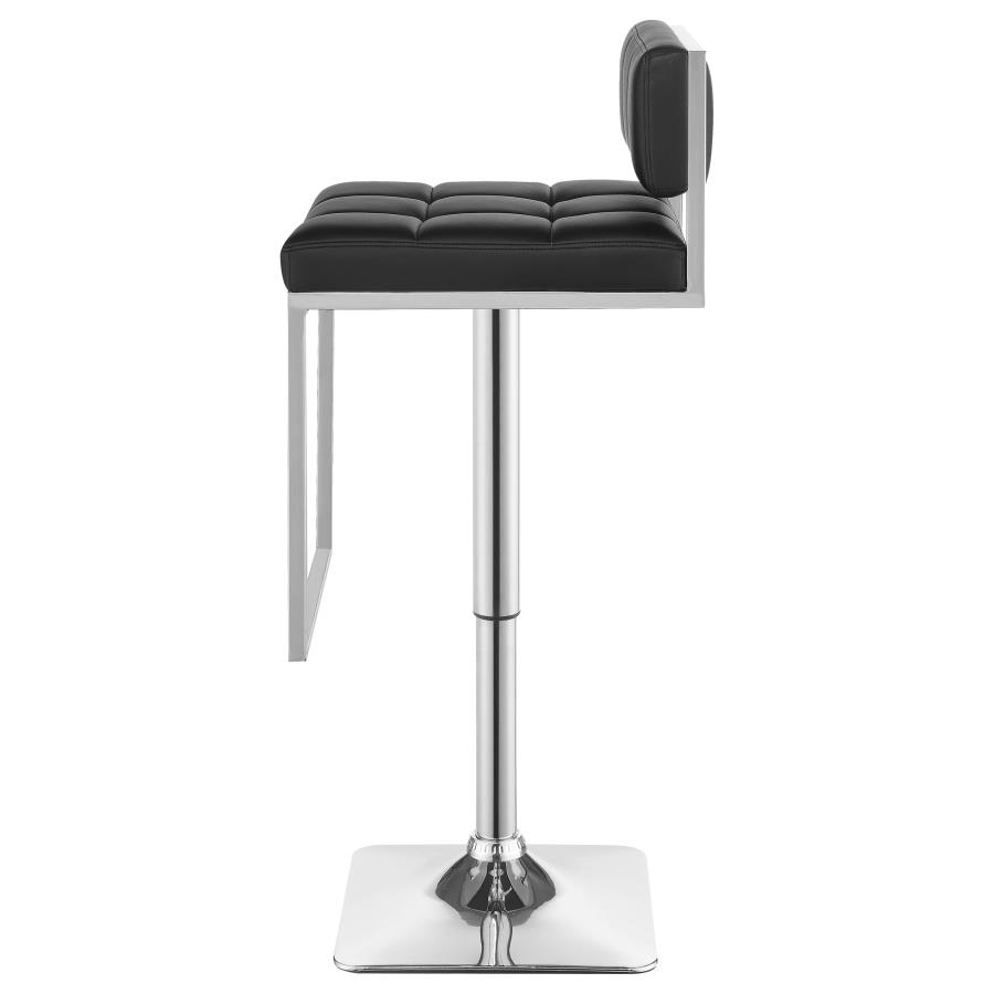 Alameda Adjustable Bar Stool Chrome and Black view 7
