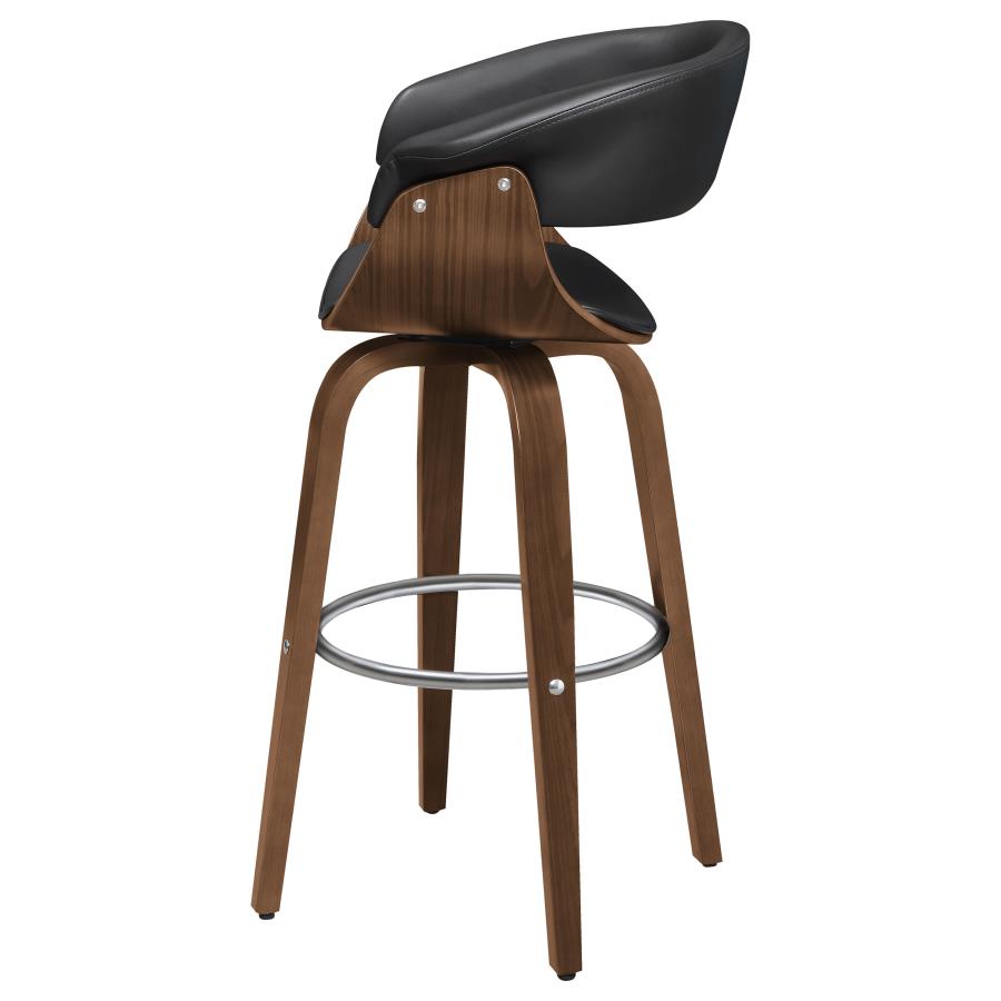Zion Upholstered Swivel Bar Stool Walnut and Black view 5