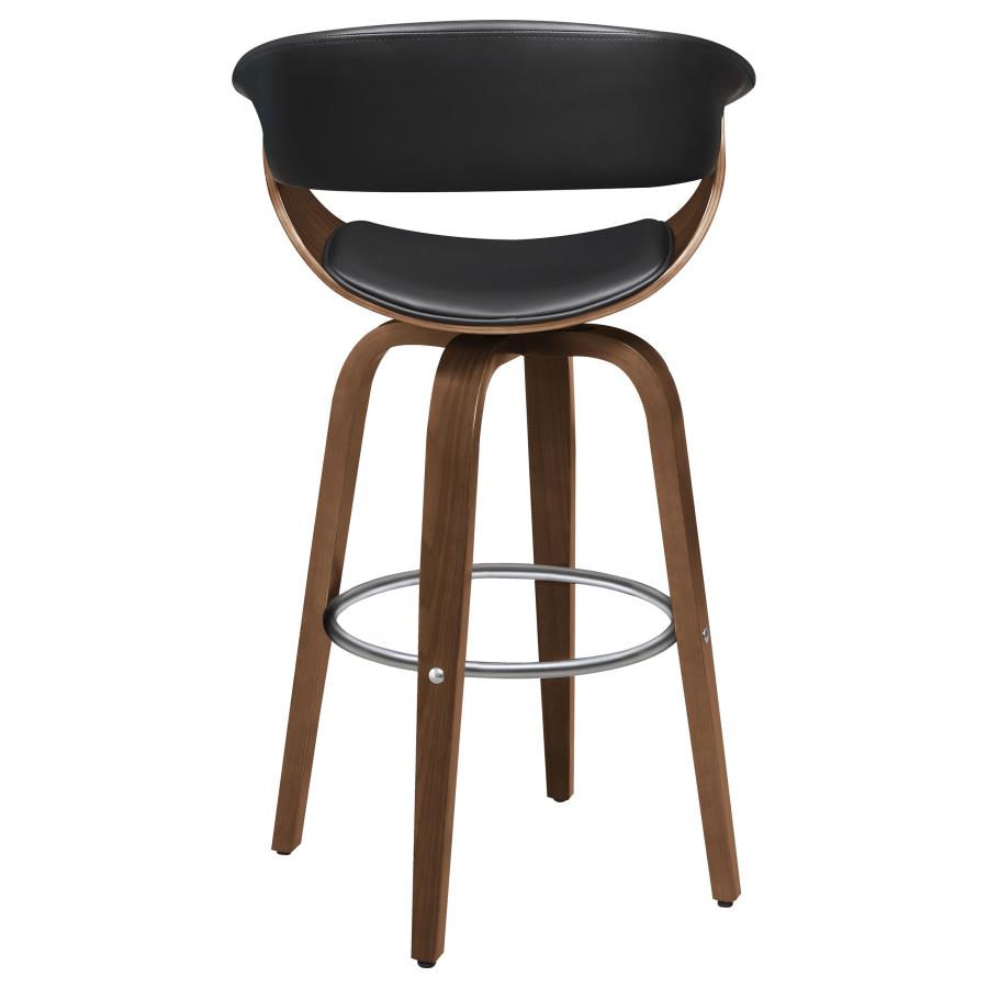 Zion Upholstered Swivel Bar Stool Walnut and Black view 7