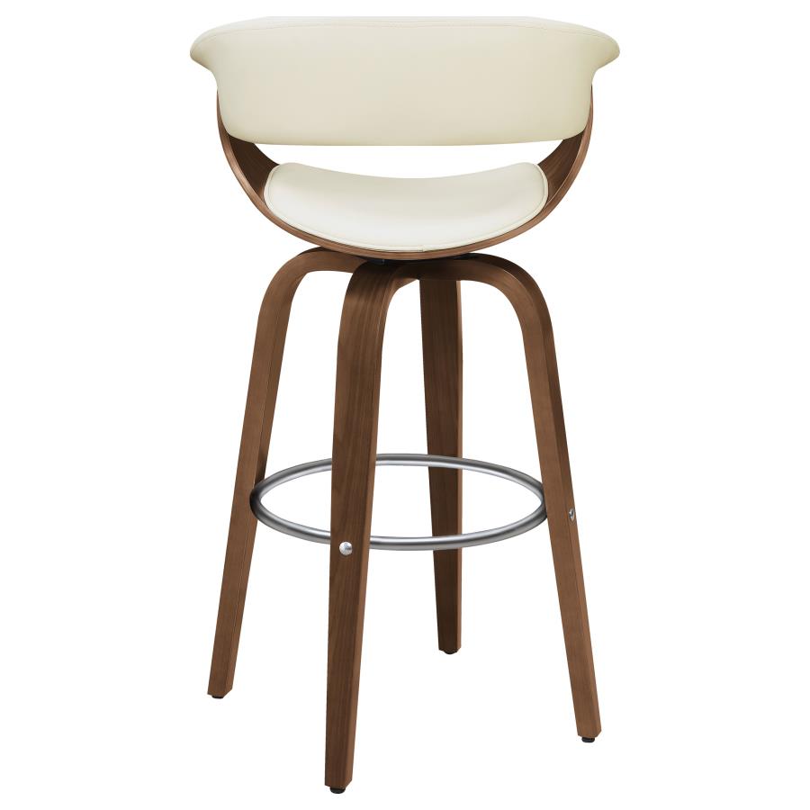 Zion Upholstered Swivel Bar Stool Walnut and Ecru view 7