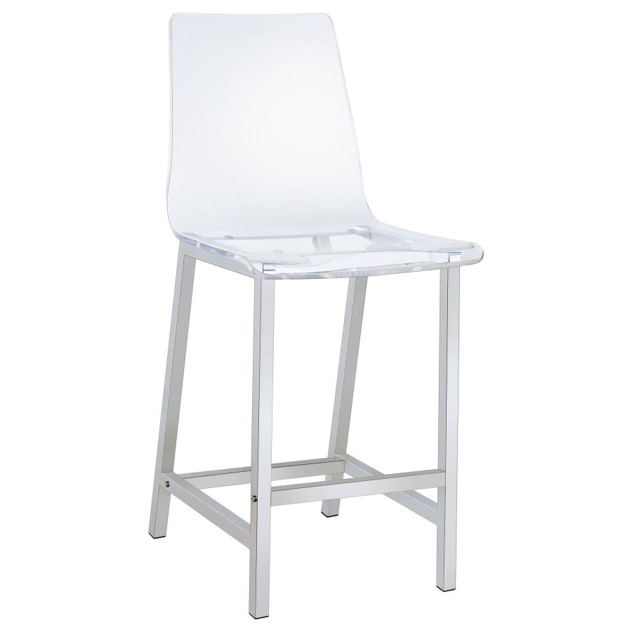 Juelia Clear Acrylic Counter Chair Chrome (Set of 2) view 3