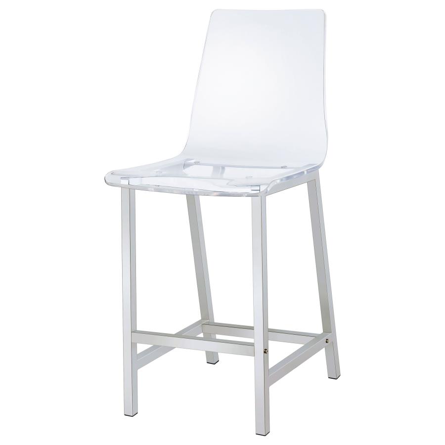 Juelia Clear Acrylic Counter Chair Chrome (Set of 2) view 5