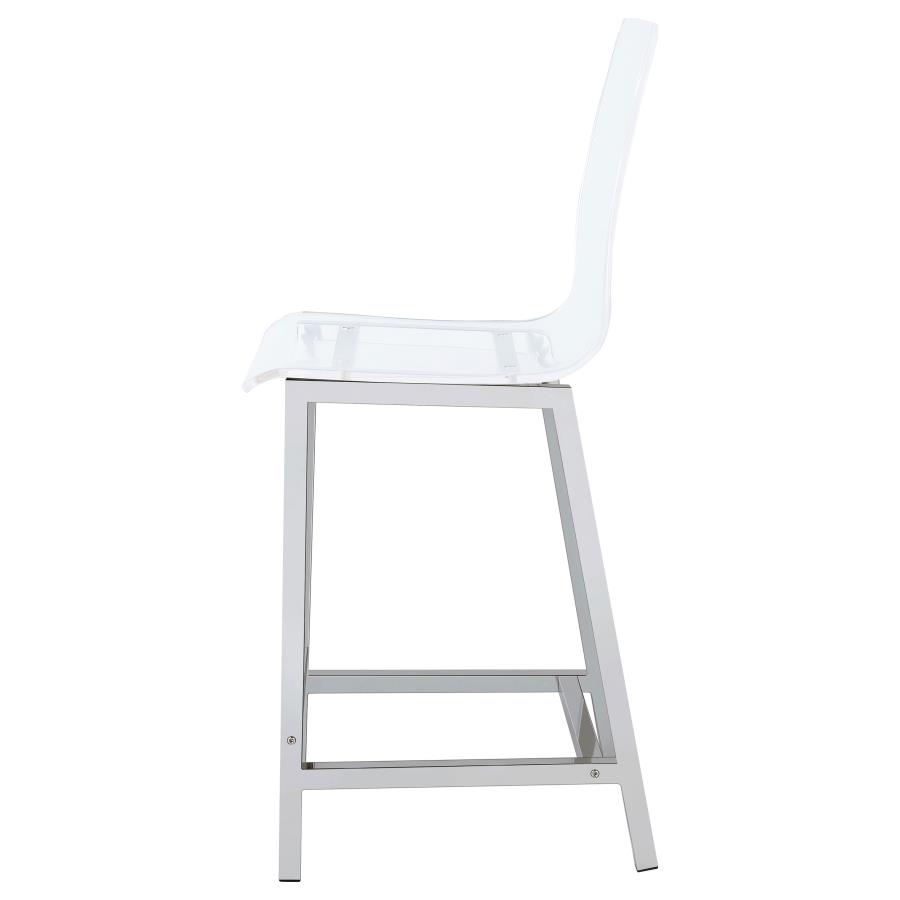 Juelia Clear Acrylic Counter Chair Chrome (Set of 2) view 6