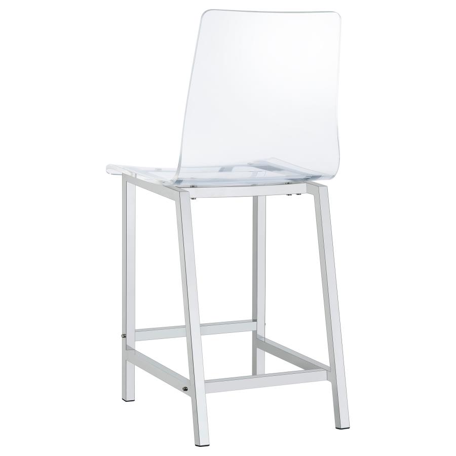 Juelia Clear Acrylic Counter Chair Chrome (Set of 2) view 7