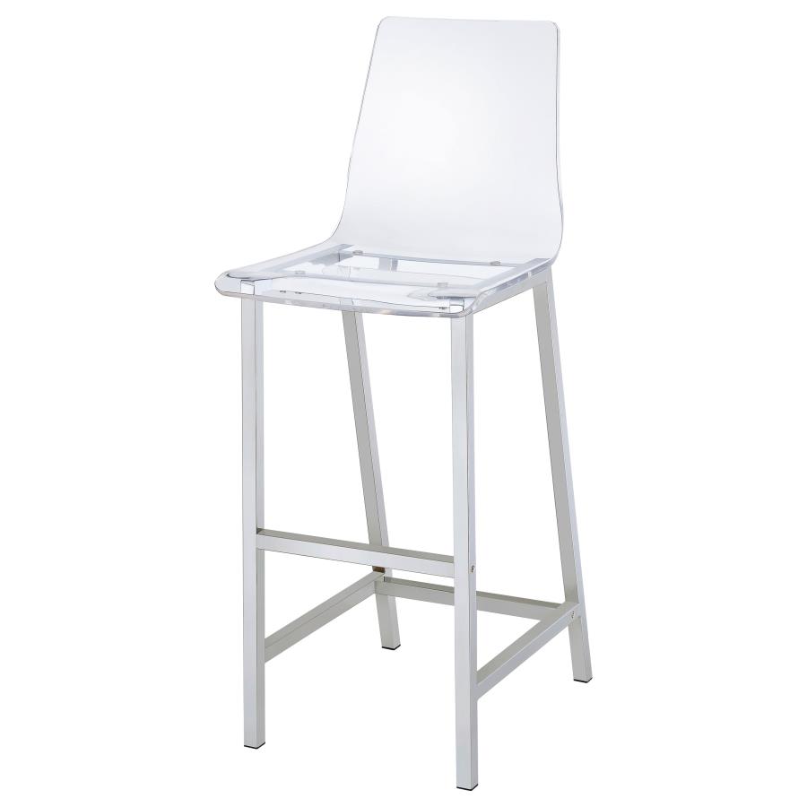 Juelia Clear Acrylic Bar Chair Chrome (Set of 2) view 5