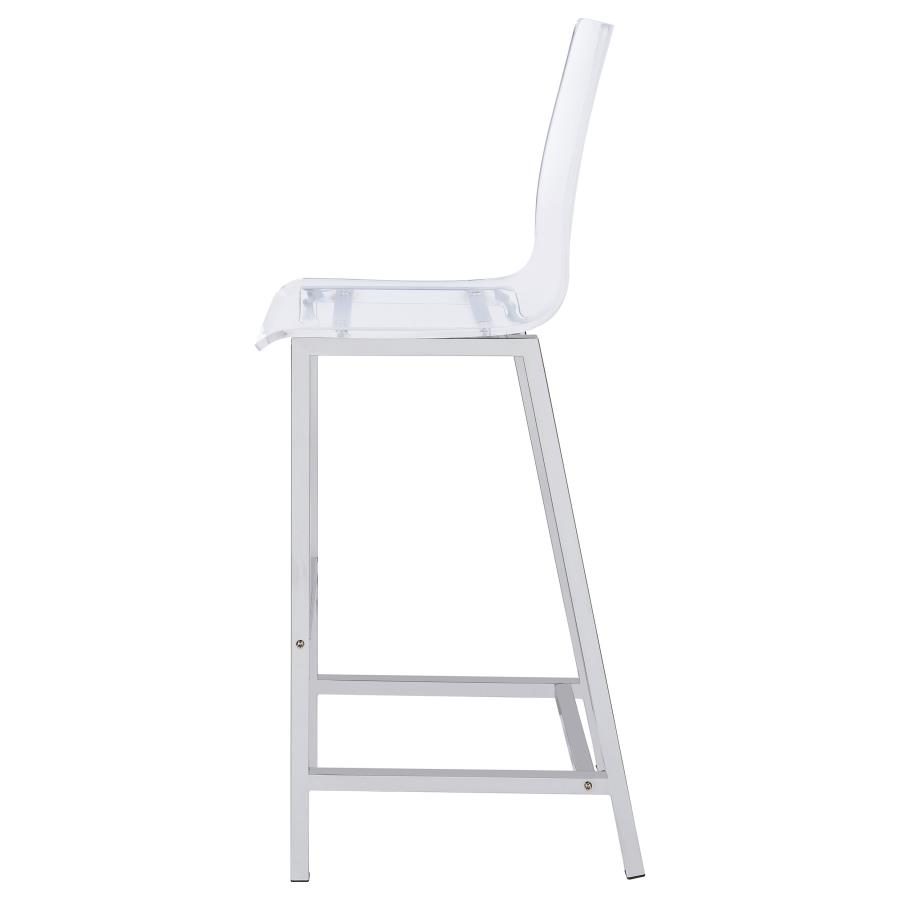 Juelia Clear Acrylic Bar Chair Chrome (Set of 2) view 6