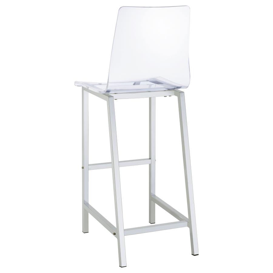 Juelia Clear Acrylic Bar Chair Chrome (Set of 2) view 7