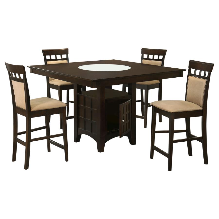 Gabriel 5-piece Square Counter Height Dining Set Cappuccino view 2