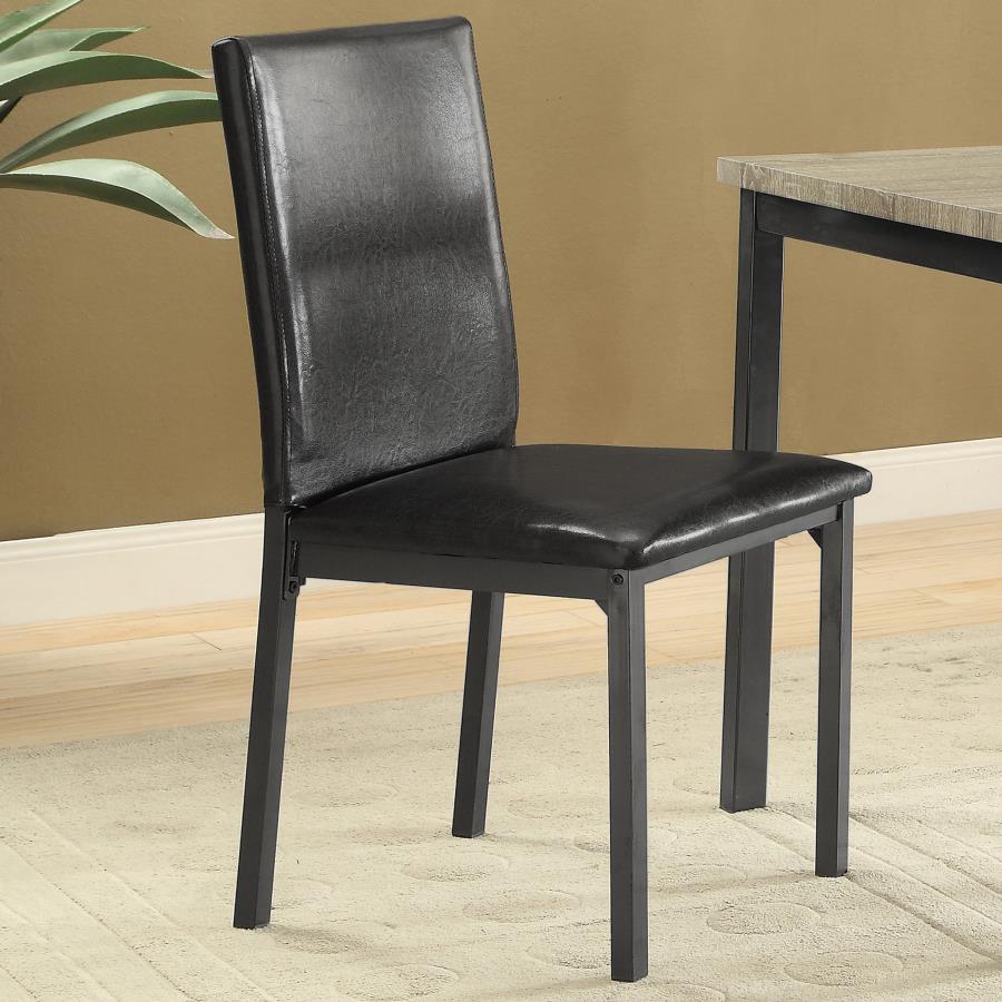 Garza Upholstered Dining Side Chair Black (Set of 2) view 2