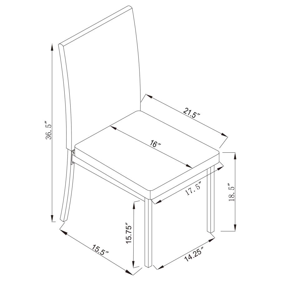 Garza Upholstered Dining Side Chair Black (Set of 2) view 6
