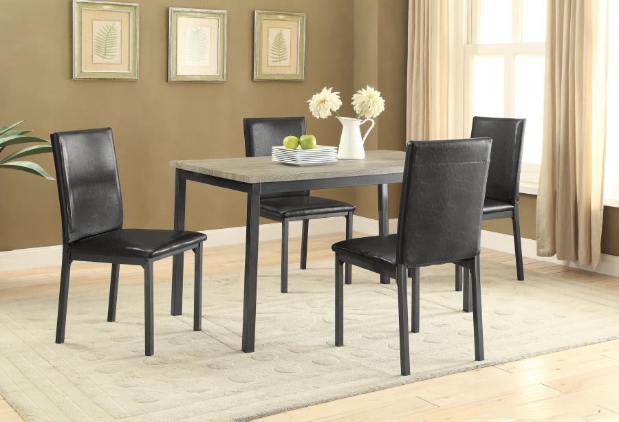 Garza Upholstered Dining Side Chair Black (Set of 2) view 7